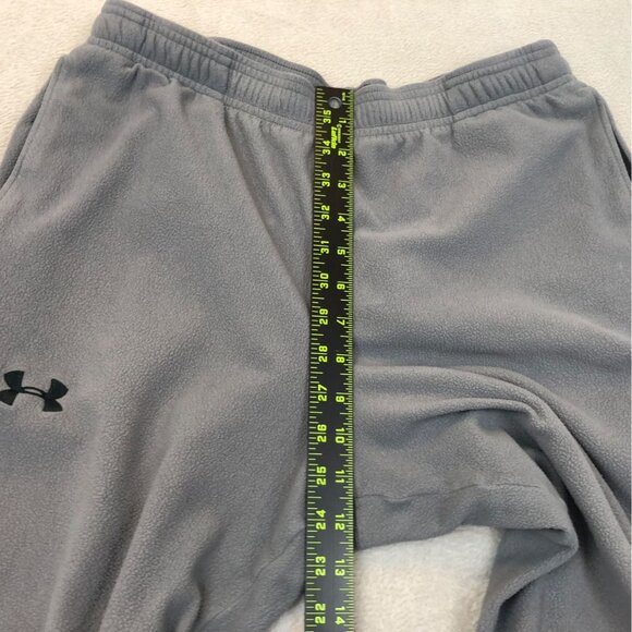 Under Armour Mens Sweatpants Medium Straight Ankle Zip Gray Fleece Activewear - Picture 5 of 15